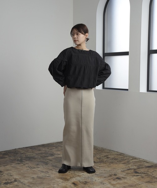 lawgy(ラウジー)の「wrinkle 2way blouse / リンクル2wayブラウス(シャツ/ブラウス・レディース・ホワイト/ブラック・FREE)」の1枚目の写真