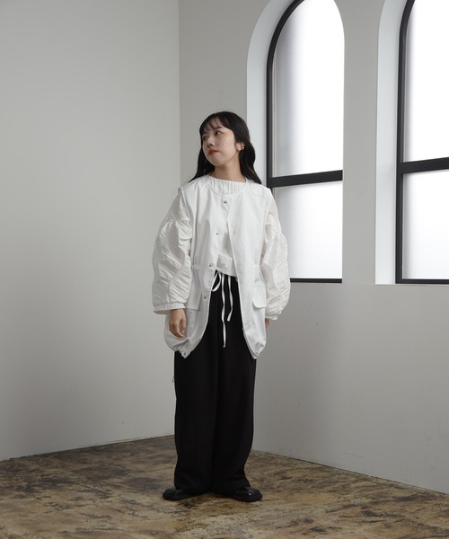 lawgy(ラウジー)の「wrinkle 2way blouse / リンクル2wayブラウス(シャツ/ブラウス・レディース・ホワイト/ブラック・FREE)」の6枚目の写真