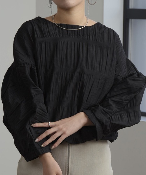 lawgy(ラウジー)の「wrinkle 2way blouse / リンクル2wayブラウス(シャツ/ブラウス・レディース・ホワイト/ブラック・FREE)」の7枚目の写真