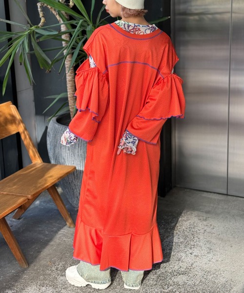 ADEAM フリルオレンジワンピース ADEAM（アディアム）の「Adeam Belted Parachute Dress