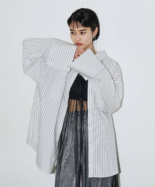 AIC.（エーアイシー）の「ストライプビッグカフスオーバーサイズ