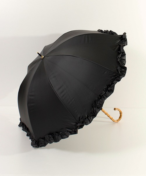 ALWAYS GOOD TIME（オルウェイズグッドタイム）の「【一級遮光・晴雨兼用】別注　UVフリルドーム日傘（長傘・レディース・ブラック/アイボリー・F）」の22枚目の写真