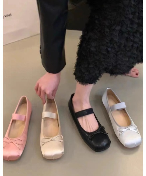 SHEPP（シープ）の「リボン バレエシューズ（パンプス・レディース・アイボリー/ブラック/ピンク/シルバー・40/38/36）」の7枚目の写真
