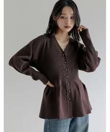 Re:EDIT（リエディ）の「[2026S/S COLLECTION][新色追加]スポンジニットペプラムカーディガン（カーディガン/ボレロ）」