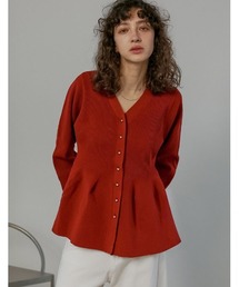 Re:EDIT | [2026S/S PRE ORDER][新色追加]スポンジニットペプラムカーディガン(カーディガン/ボレロ)