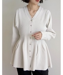 Re:EDIT（リエディ）の「スポンジニットペプラムカーディガン（カーディガン/ボレロ）」