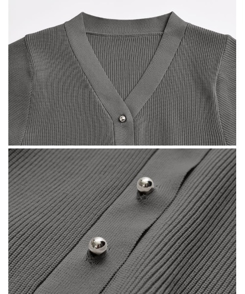 Re:EDIT（リエディ）の「[2026S/S COLLECTION][新色追加]スポンジニットペプラムカーディガン（カーディガン/ボレロ・レディース・ブラック/グレー/ホワイト/ブラウン/レッド・MEDIUM/LARGE）」の13枚目の写真