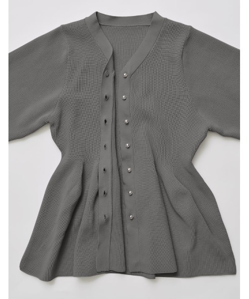 スポンジニットペプラムカーディガン（カーディガン/ボレロ