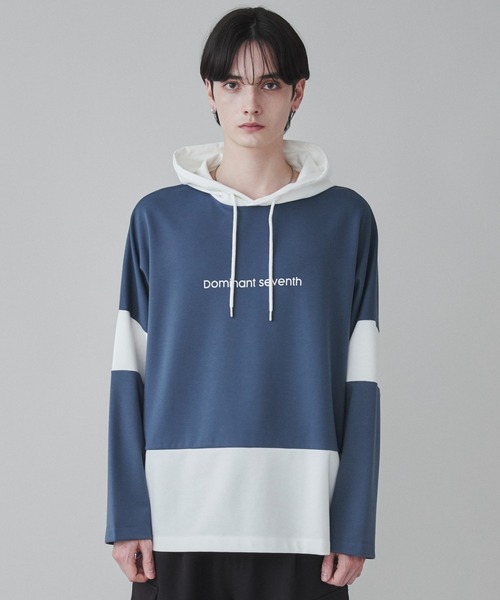 LUCY（ルーシー）の「LUCY/ドルマンポンチフードロンT（Tシャツ/カットソー・メンズ・ホワイト/ブルー・MEDIUM/LARGE）」の21枚目の写真