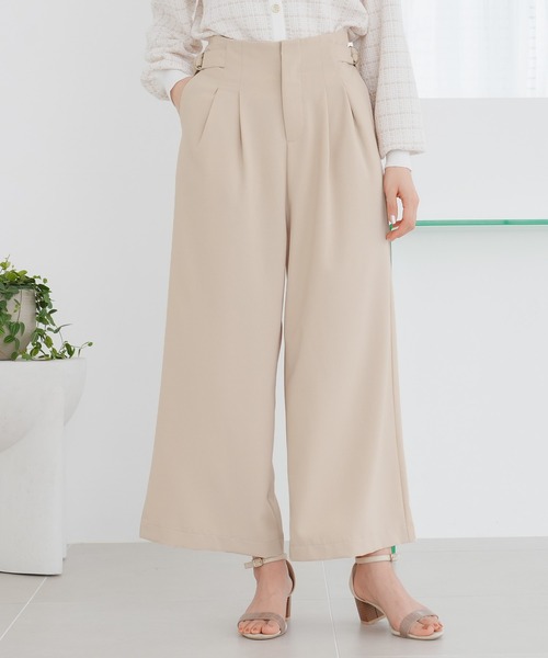 TRUDEA(トルディア)の「ドライタッチタックパンツ(スラックス・レディース・ライトグレー/ベージュ/ネイビー/ブラック・MEDIUM/LARGE)」の4枚目の写真