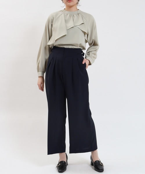 TRUDEA(トルディア)の「ドライタッチタックパンツ(スラックス・レディース・ライトグレー/ベージュ/ネイビー/ブラック・MEDIUM/LARGE)」の6枚目の写真