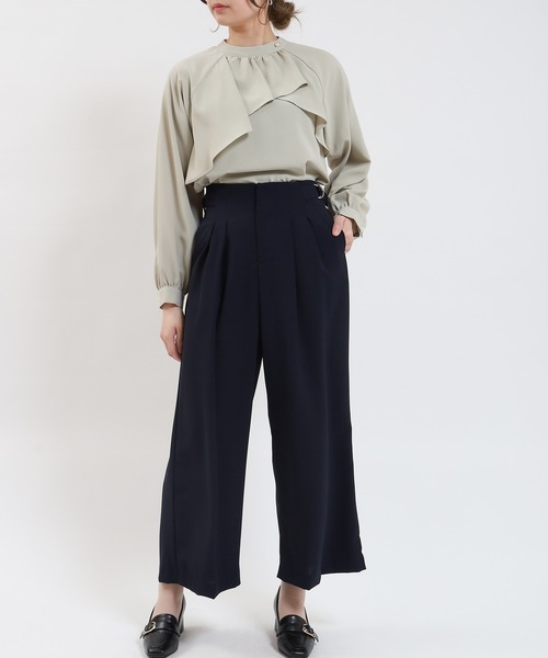 TRUDEA(トルディア)の「ドライタッチタックパンツ(スラックス・レディース・ライトグレー/ベージュ/ネイビー/ブラック・MEDIUM/LARGE)」の7枚目の写真