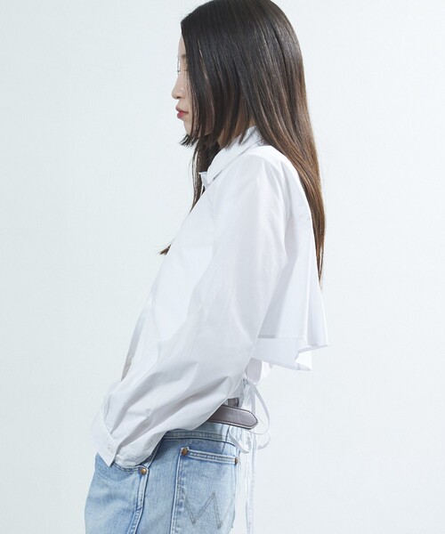 Firsthand（ファーストハンド）の「Firsthand/ファーストハンド バックオープンリボンシャツ / クロップ丈シャツ（シャツ/ブラウス・レディース・その他13/キャメル/ホワイト・ﾌﾘ-）」の14枚目の写真