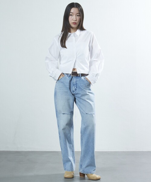 Firsthand（ファーストハンド）の「Firsthand/ファーストハンド バックオープンリボンシャツ / クロップ丈シャツ（シャツ/ブラウス・レディース・その他13/キャメル/ホワイト・ﾌﾘ-）」の15枚目の写真