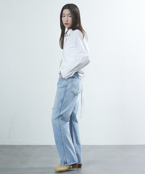 Firsthand（ファーストハンド）の「Firsthand/ファーストハンド バックオープンリボンシャツ / クロップ丈シャツ（シャツ/ブラウス・レディース・その他13/キャメル/ホワイト・ﾌﾘ-）」の16枚目の写真