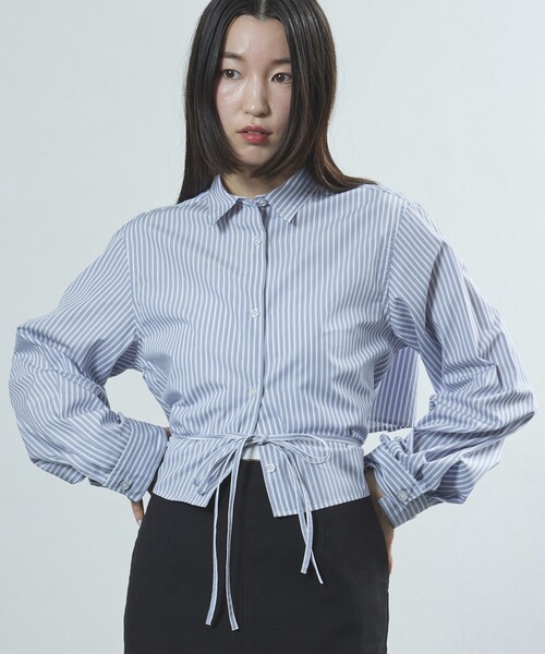 Firsthand（ファーストハンド）の「Firsthand/ファーストハンド バックオープンリボンシャツ / クロップ丈シャツ（シャツ/ブラウス・レディース・その他13/キャメル/ホワイト・ﾌﾘ-）」の20枚目の写真