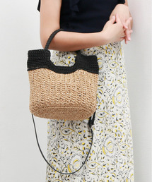 カシュカシュ cachecache / 切り替え編みクロッシェ2wayミニトート