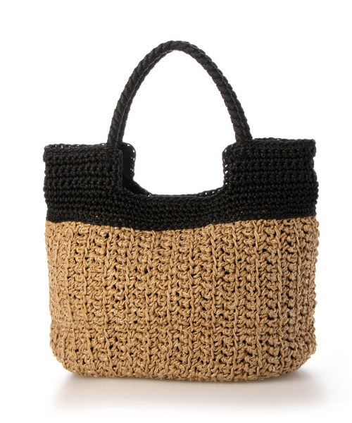 cache cache（カシュ カシュ）の「カシュカシュ cachecache / 切り替え編みクロッシェ2wayミニトート（かごバッグ・レディース・ブルー/ブラック/グリーン/オレンジ/ベージュ・FREE）」の14枚目の写真