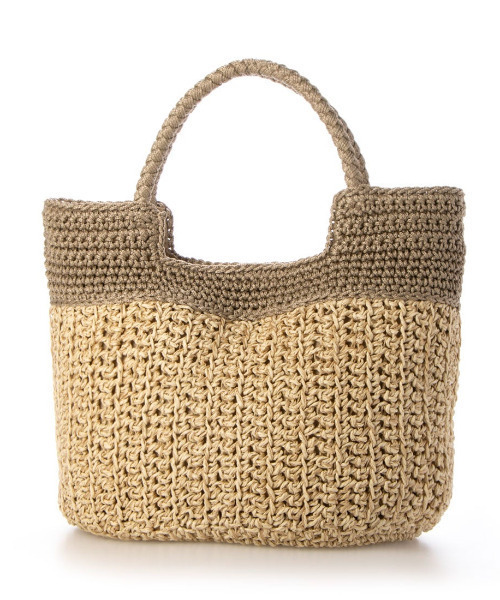 cache cache（カシュ カシュ）の「カシュカシュ cachecache / 切り替え編みクロッシェ2wayミニトート（かごバッグ・レディース・ブルー/ブラック/グリーン/オレンジ/ベージュ・FREE）」の22枚目の写真