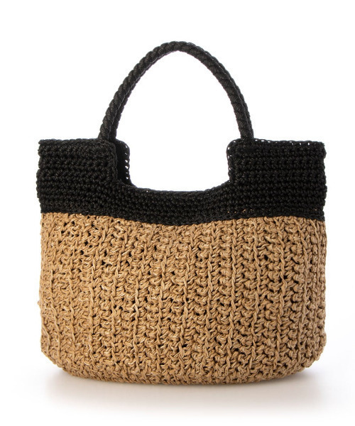 cache cache（カシュ カシュ）の「カシュカシュ cachecache / 切り替え編みクロッシェ2wayミニトート（かごバッグ・レディース・ブルー/ブラック/グリーン/オレンジ/ベージュ・FREE）」の13枚目の写真