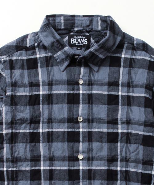 BEAMS(ビームス)の「◆BEAMS / ヘリンボーン ワッシャー ミニ襟 チェック シャツ(シャツ/ブラウス・メンズ・ブルー/レッド/ブラック・LARGE/SMALL/MEDIUM/X-LARGE)」の19枚目の写真