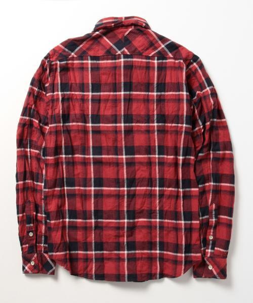 BEAMS(ビームス)の「◆BEAMS / ヘリンボーン ワッシャー ミニ襟 チェック シャツ(シャツ/ブラウス・メンズ・ブルー/レッド/ブラック・LARGE/SMALL/MEDIUM/X-LARGE)」の14枚目の写真