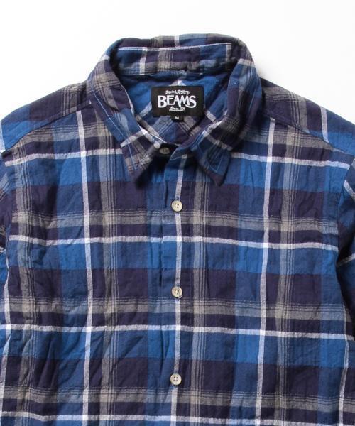 BEAMS(ビームス)の「◆BEAMS / ヘリンボーン ワッシャー ミニ襟 チェック シャツ(シャツ/ブラウス・メンズ・ブルー/レッド/ブラック・LARGE/SMALL/MEDIUM/X-LARGE)」の15枚目の写真