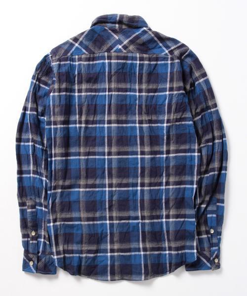 BEAMS(ビームス)の「◆BEAMS / ヘリンボーン ワッシャー ミニ襟 チェック シャツ(シャツ/ブラウス・メンズ・ブルー/レッド/ブラック・LARGE/SMALL/MEDIUM/X-LARGE)」の18枚目の写真