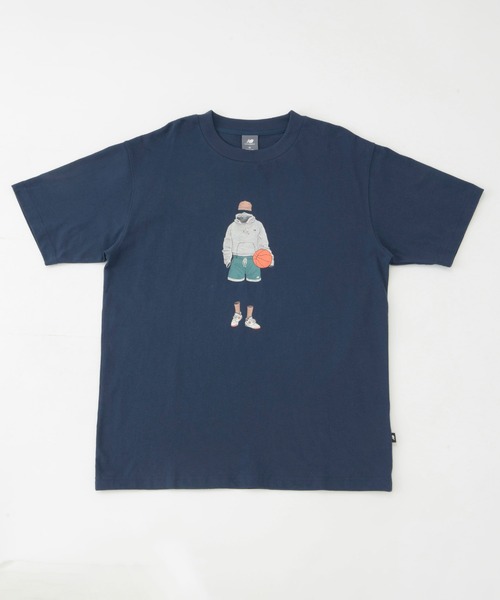 NEW BALANCE（ニューバランス）の「Athletics Basketball Style リラックス ショートスリーブTシャツ（Tシャツ/カットソー・メンズ・オフホワイト/ネイビー・SMALL/MEDIUM/LARGE/X-LARGE/XX-LARGE）」の5枚目の写真