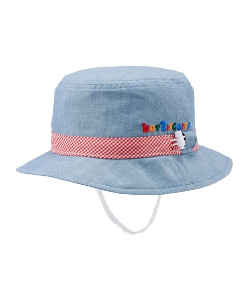 HOT BISCUITS（ホットビスケッツ）の「ダンガリー素材 クロッシェ(帽子)（ハット・キッズ・ブルー・M(50-52cm)/SS(44-48cm)/L(52-54cm)/S(48-50cm)）」の2枚目の写真