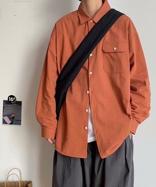 B'day(ビーデイ)の「【 B'day / ビーデー 】メンズ カジュアル長袖シャツ(シャツ/ブラウス・メンズ・ブラック/グレー/ホワイト/グリーン/ピンク/ベージュ/イエロー/オレンジ・X-LARGE/XX-LARGE/XXX-LARGE)」の8枚目の写真