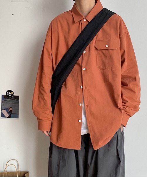 B'day(ビーデイ)の「【 B'day / ビーデー 】メンズ カジュアル長袖シャツ(シャツ/ブラウス・メンズ・ブラック/グレー/ホワイト/グリーン/ピンク/ベージュ/イエロー/オレンジ・X-LARGE/XX-LARGE/XXX-LARGE)」の9枚目の写真