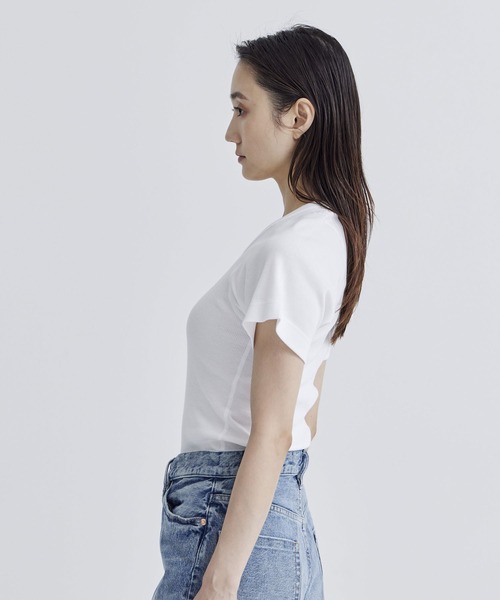 tシャツ 「overneath/オーバーニース」Rib T 027/リブコットンTシャツ レディース セール】【overneath/オーバーニース】Rib T 027/リブコットンT