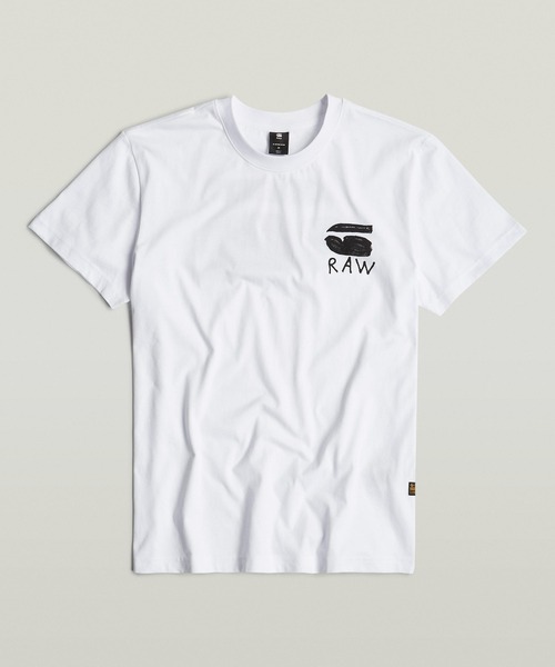 G-STAR(ジースター)の「BURGER BACK PRINT T-SHIRT/バックプリントロゴT(Tシャツ/カットソー・メンズ・ホワイト/ダークブラック・LARGE/MEDIUM/SMALL/X-LARGE/X-SMALL)」の9枚目の写真