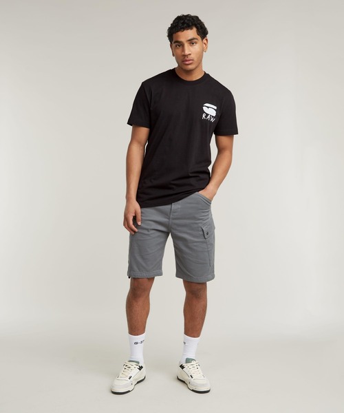 G-STAR(ジースター)の「BURGER BACK PRINT T-SHIRT/バックプリントロゴT(Tシャツ/カットソー・メンズ・ホワイト/ダークブラック・LARGE/MEDIUM/SMALL/X-LARGE/X-SMALL)」の3枚目の写真