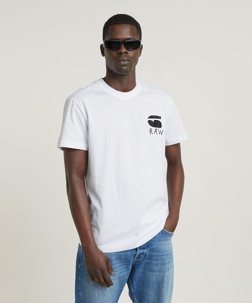 G-STAR(ジースター)の「BURGER BACK PRINT T-SHIRT/バックプリントロゴT(Tシャツ/カットソー・メンズ・ホワイト/ダークブラック・LARGE/MEDIUM/SMALL/X-LARGE/X-SMALL)」の11枚目の写真
