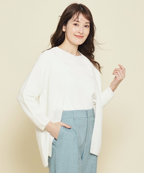 【セール】【洗える／日本製／和紙ヤーン／清涼感】和紙の風合いが上品なリラックス感をプラス、着流しカーディガン（カーディガン/ボレロ）｜COUP DE CHANCE（クードシャンス）