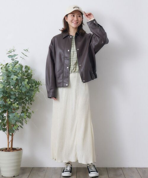 RETRO GIRL（レトロガール）の「ステッチFレザーJK（その他アウター・レディース・ナチュラル/ブラック・FREE）」の13枚目の写真