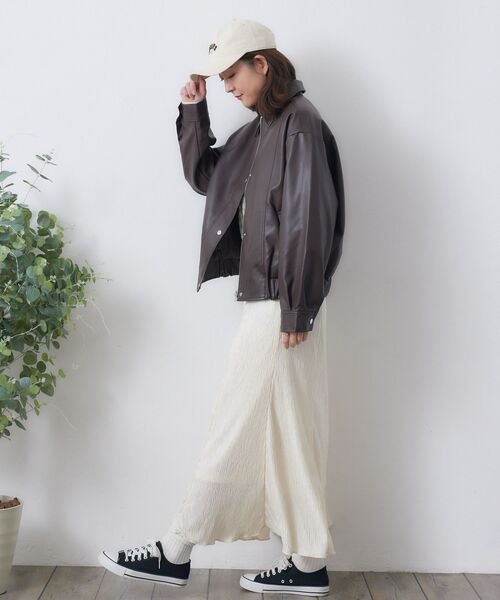 RETRO GIRL（レトロガール）の「ステッチFレザーJK（その他アウター・レディース・ナチュラル/ブラック・FREE）」の15枚目の写真