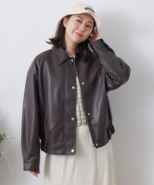 RETRO GIRL（レトロガール）の「ステッチFレザーJK（その他アウター・レディース・ナチュラル/ブラック・FREE）」の17枚目の写真