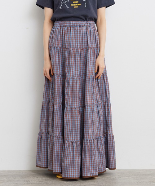 CHILD WOMAN(チャイルドウーマン)の「100/2ミニタータンチェックティアードスカート(スカート・レディース・サックスブルー/ネイビー・FREE)」の11枚目の写真