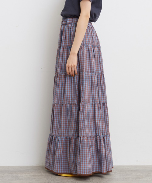 CHILD WOMAN(チャイルドウーマン)の「100/2ミニタータンチェックティアードスカート(スカート・レディース・サックスブルー/ネイビー・FREE)」の12枚目の写真