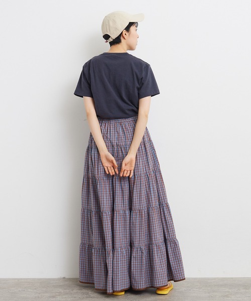 CHILD WOMAN(チャイルドウーマン)の「100/2ミニタータンチェックティアードスカート(スカート・レディース・サックスブルー/ネイビー・FREE)」の8枚目の写真