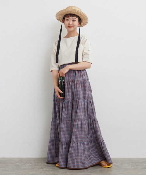 CHILD WOMAN(チャイルドウーマン)の「100/2ミニタータンチェックティアードスカート(スカート・レディース・サックスブルー/ネイビー・FREE)」の9枚目の写真