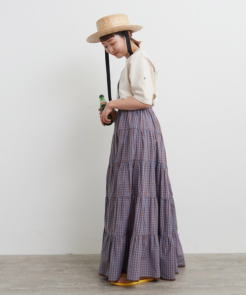 CHILD WOMAN(チャイルドウーマン)の「100/2ミニタータンチェックティアードスカート(スカート・レディース・サックスブルー/ネイビー・FREE)」の10枚目の写真