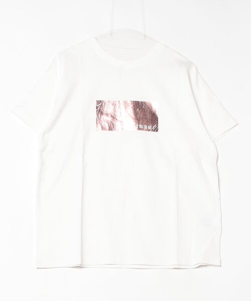 セール】綿天竺オーバーサイズ箔プリントTシャツ（Tシャツ