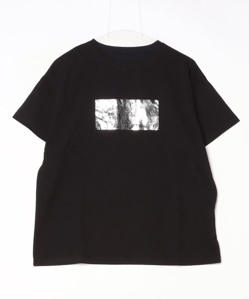 ◆VETEMENTS◆ オーバーサイズ プリントコットンTシャツ セール】綿天竺オーバーサイズ箔プリントTシャツ(Tシャツ