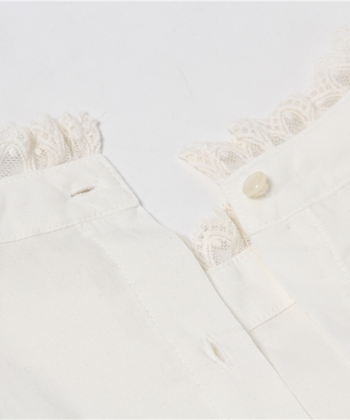 earth music&ecology（アースミュージックアンドエコロジー）の「【付け衿SET】スタンドフリル付け衿プルオーバー（Tシャツ/カットソー・レディース・アイボリー/杢グレー/ネイビー/ピンクベージュ・MEDIUM/SMALL）」の14枚目の写真