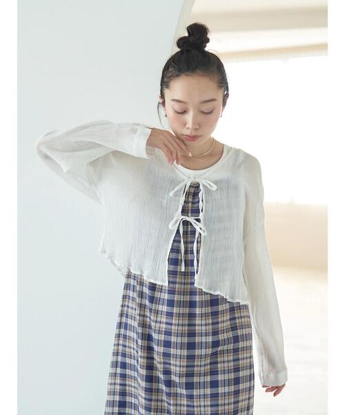 earth music&ecology（アースミュージックアンドエコロジー）の「SET2点クレープリボンブラウス+インナー（シャツ/ブラウス・レディース・イエロー/ホワイト/ブラック・FREE）」の17枚目の写真