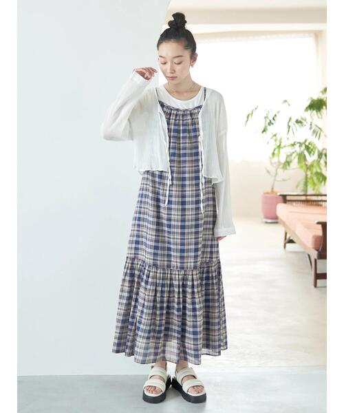 earth music&ecology（アースミュージックアンドエコロジー）の「SET2点クレープリボンブラウス+インナー（シャツ/ブラウス・レディース・イエロー/ホワイト/ブラック・FREE）」の20枚目の写真